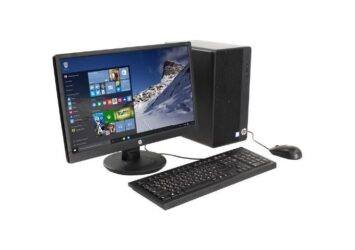 Efokeke|Upgrade your workspace with this powerful HP Desktop Computer in sleek black design. Perfect for office work, online