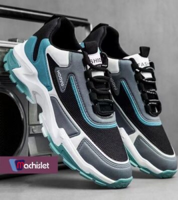 Efokeke|Machislet Men’s Sneakers Casual Shoes Running Shoes – Black Green