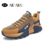 Efokeke | AIDAILU Men’s Sneakers Sports Basketball Shoes Outdoor Running Thick Sole – Brown