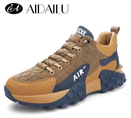 Efokeke | AIDAILU Men’s Sneakers Sports Basketball Shoes Outdoor Running Thick Sole – Brown