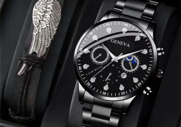 Efokeke|High-end Watch + Bracelet Dating Party Atmospheric Watch – Black