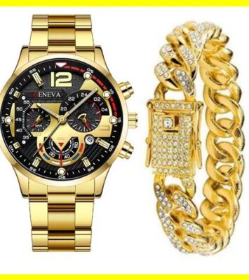 Efokeke|2025 new model High-end Watch + Bracelet Dating Party Atmospheric watch – Gold