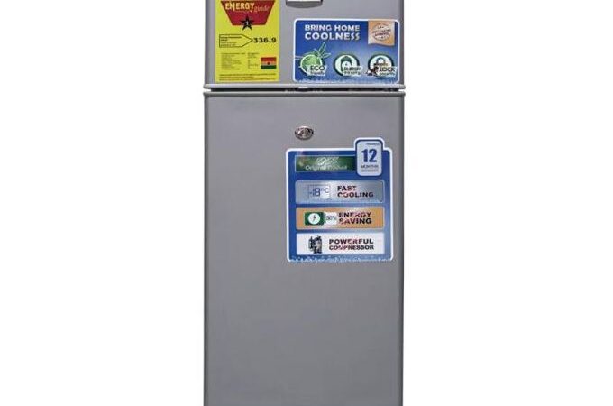 Efokeke | Nasco NASF2-90FL Double Door Table Top Fridge – 65 Liters – Silver