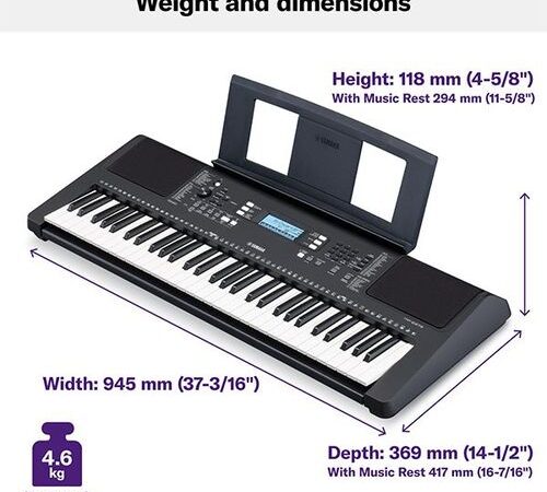 Efokeke | Yamaha Musical Keyboard With Adaptor PSR-E373Y – Black