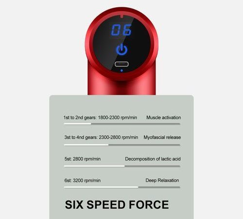 Efokeke | Handheld Fascia Massage Gun Muscle Relaxation With 4 Heads – Wine