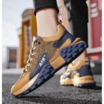 Efokeke | AIDAILU Men’s Sneakers Sports Basketball Shoes Outdoor Running Thick Sole – Brown