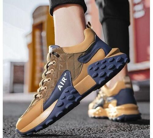 Efokeke | AIDAILU Men’s Sneakers Sports Basketball Shoes Outdoor Running Thick Sole – Brown