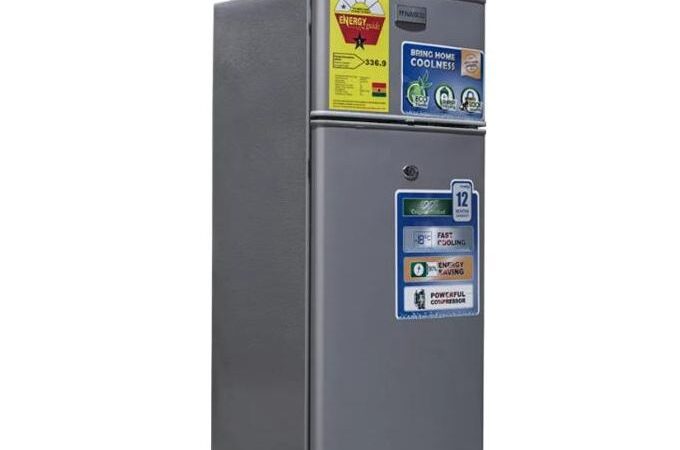 Efokeke | Nasco NASF2-90FL Double Door Table Top Fridge – 65 Liters – Silver