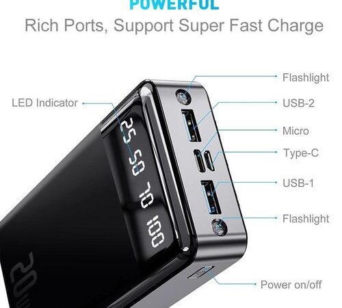 Efokeke | VIC ♛20000mAh Power Banks 74Wh Portable Fast Charge Ultra-Slim Battery Pack( Type-C Input )