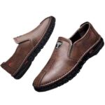 Efokeke | Men’s Formal Wedding Corporate Leather Shoes Slip On-Brown