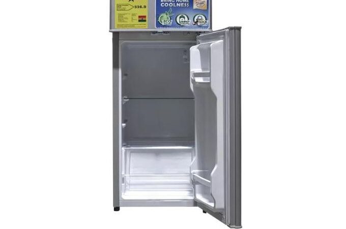 Efokeke | Nasco NASF2-90FL Double Door Table Top Fridge – 65 Liters – Silver