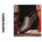Efokeke | Men’s Formal Wedding Corporate Leather Shoes Slip On-Brown