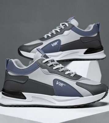 Efokeke|AIDAILU Men’s Sneakers Sports Casual Shoes Running – Non-slip PU Leather – Light Blue