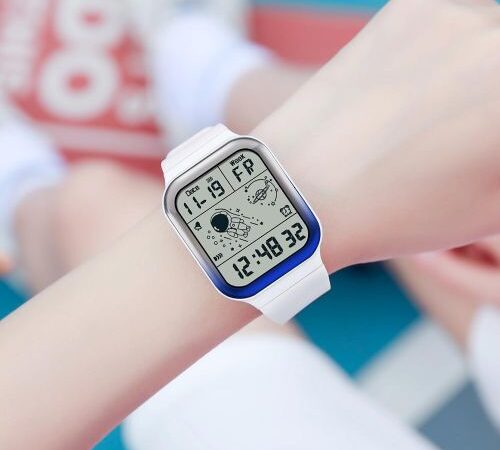 Efokeke | Electronic Watches for Men Women Digital Wristwatch – White