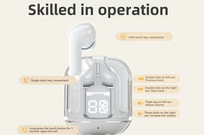 Efokeke | Guixia Air31 wireless Bluetooth 5.3 in Ear Transparent Earphones – Black