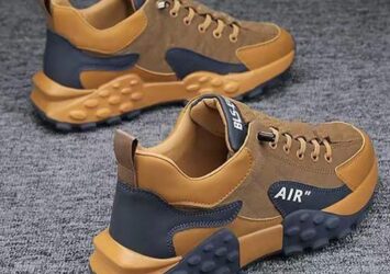 Efokeke|AIDAILU Men’s Sneakers Sports Basketball Shoes Outdoor Running Thick Sole – Brown