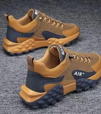 Efokeke|AIDAILU Men’s Sneakers Sports Basketball Shoes Outdoor Running Thick Sole – Brown