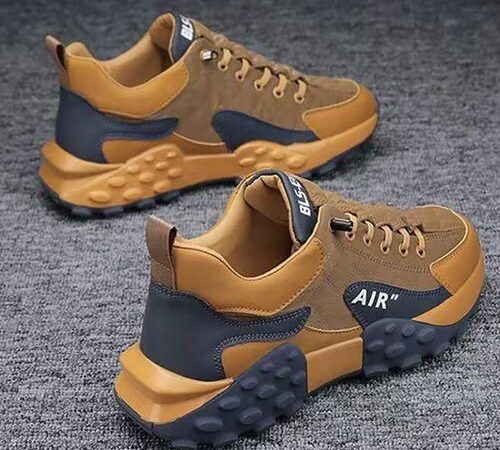 Efokeke | AIDAILU Men’s Sneakers Sports Basketball Shoes Outdoor Running Thick Sole – Brown