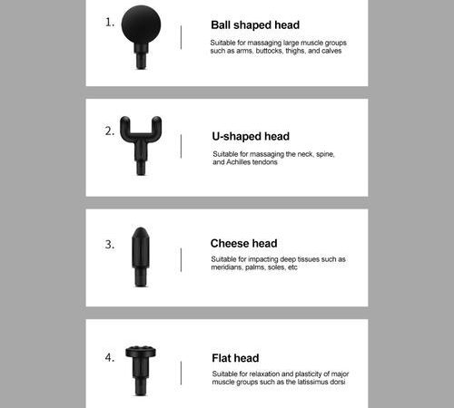 Efokeke | Handheld Fascia Massage Gun Muscle Relaxation With 4 Heads – Wine