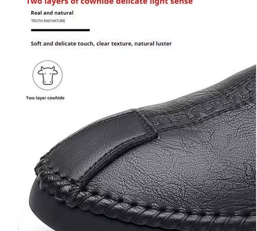 Efokeke | Men’s Formal Wedding Corporate Leather Shoes Slip On-Brown