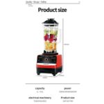 Efokeke | Orium 2L Multifunctional Heavy Duty Commercial Blender – Black/Red