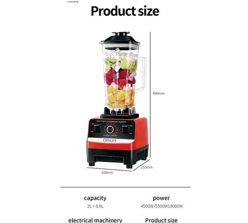 Efokeke | Orium 2L Multifunctional Heavy Duty Commercial Blender – Black/Red