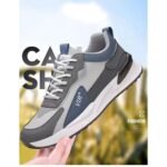 Efokeke | AIDAILU Men’s Sneakers Sports Casual Shoes Running – Non-slip PU Leather – Light Blue